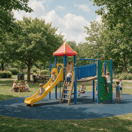 Preschoolers playing on a playground